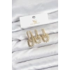 HarmonyAura Pirinç Gold Renk Zirkon Taşlı Vintage Model YSX Trio Küpe Seti