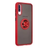 HarmonyAura  Samsung Galaxy A70 Kılıf Montreal Yüzüklü Silikon Kapak - Kırmızı