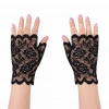 HarmonyAura Siyah Dantel Parmaksız Kısa Eldiven