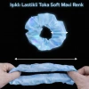 HarmonyAura Soft Mavi Renk Led Işıklı Lastikli Saç Tokası - 3 Modlu Festival & Parti Saç Tokası