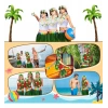 HarmonyAura Tropikal Esintili Hawaii Yapraklı Parti Eteği Yetişkin Boy