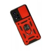 HarmonyAura  Xiaomi Poco M4 Pro 5g Kılıf Pars Lens Yüzüklü Silikon - Kırmızı