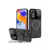 HarmonyAura  Xiaomi Redmi Note 11 Pro Kılıf Joy Lens Standlı Kapak - Siyah