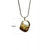 Jasper Doğal Taşı Zincirli El Yapımı Kolye Uç: 2 Cm Zincir: 20 Cm Kutulu