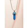 Kyanit Doğal Taşı Zincirli El Yapımı Tasarımlı Kolye Uç: 3,5 Cm Zincir: 20 Cm Kutulu