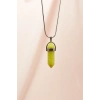 Peridot Doğal Taşı Zincirli El Yapımı Tasarımlı Kolye Uç: 3,5 Cm Zincir: 20 Cm Kutulu