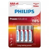 Philips Power Alkaline AAA LR03 1.5V İnce Kalem Pil 4lü Paket (LR03P4B/10)