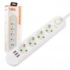 Vea VA-21560 4lü 3 USBli 1.5 Metre Akım Korumalı Priz Beyaz
