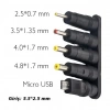 Weko Çoklu Yedek Adaptör Uç Çevirici (2.5*0.7Mm - 4.8*1.7Mm - 3.0*1.1Mm - 4.0*1.7Mm - Micro Usb)