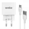Weko WK-21435 M7 2.1 Amper Telefon Şarj Adaptörü + Type-C Kablo