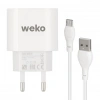 Weko WK-21441 PDU QC 3.0 Amper Telefon Şarj Adaptörü + Micro USB Kablo