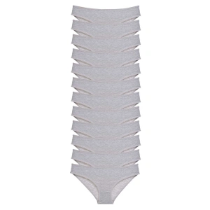 12 Adet Süper Eko Set Likralı Kadın Slip Külot Gri