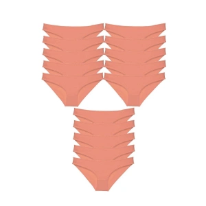 15 Adet Süper Eko Set Likralı Kadın Slip Külot Pudra