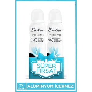 2 Adet Emotion Invisible Fresh Black & White Kadın Deodorant 150ml Vegan, Leke Bırakmaz