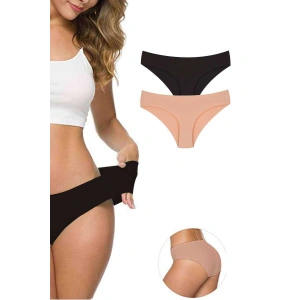 2 Adet Kadın Dikişsiz Lazer Kesim Esnek İz Yapmayan Külot S2