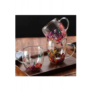 250 Ml Büyük Cidarlı Çiçekli Bardak 1 Adet Royaleks-1385