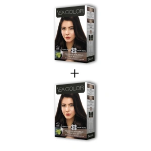 2x2 Tüp Krem Saç Boyası Seti Kahve No:4.0