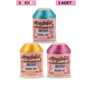 3 Adet Altınbaşak Oya Ve Dantel İpi 20 Gr - Royaleks - No: 397 - 020 - 129