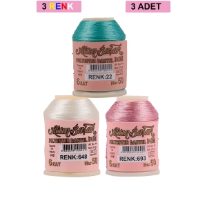 3 Adet Altınbaşak Oya Ve Dantel İpi 20 Gr - Royaleks - No: 648 - 693 - 022