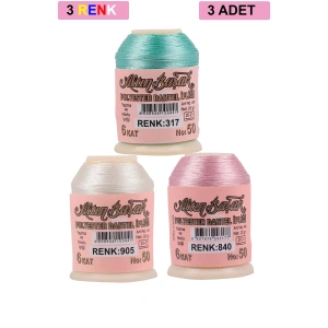 3 Adet Altınbaşak Oya Ve Dantel İpi 20 Gr - Royaleks - No: 905 - 840 - 317