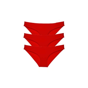 3 Adet Süper Eko Set Likralı Kadın Slip Külot Kırmızı