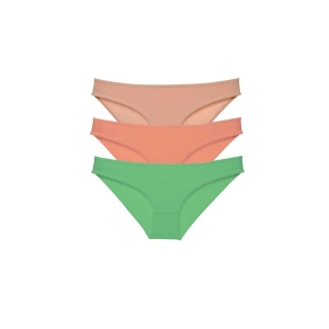 3 Adet Süper Eko Set Likralı Kadın Slip Külot Ten Pudra Yeşil