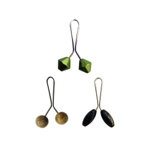 3 Adet Tesettür Eşarp Ve Şal Klipsi Hardal Siyah Yeşil