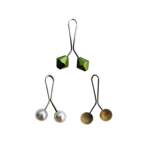 3 Adet Tesettür Eşarp Ve Şal Klipsi İnci Beyaz Hardal Yeşil