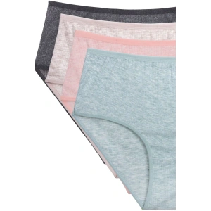 4lü Yeni Seri Renkli Yüksek Bel Fitilli Ribana Bato Külot Gri Pudra Şeftali Yeşil