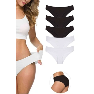 5 Adet Kadın Dikişsiz Lazer Kesim Esnek İz Yapmayan Külot S1