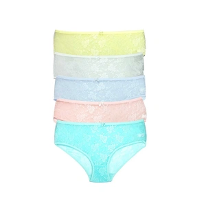 5 Adet Kadın Komple Tül Dantel Bato Külot