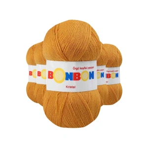 5 Adet Kristal El Örgü Lif İpi Hardal 98415