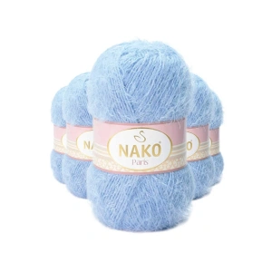 5 Adet Paris El Örgü İpi Yünü Mavi 4129