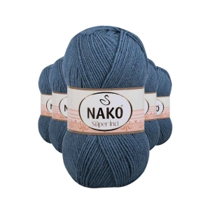 5 Adet Süper İnci El Örgü İpi 100 Gr Fırtına Mavi 185