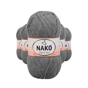 5 Adet Süper İnci El Örgü İpi 100 Gr Gri Melanj 194