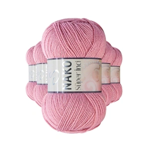 5 Adet Süper İnci El Örgü İpi 100 Gr Gül Kurusu 275