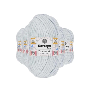 5 Adet Yumurcak Kadife El Örgü İpi Açık Gri K919