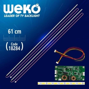 55 Universal E-Led 69 Ledli (7020) 610mm 360-450ma 72-75v Çift Led+Sürücü+Kablo Takım Wk-0367 Tv Led Bar