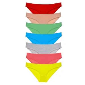 7 Adet Süper Eko Set Likralı Kadın Slip Külot Çok Renkli