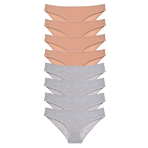 8 Adet Süper Eko Set Likralı Kadın Slip Külot Ten Gri