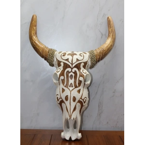 Ahşap Duvara Asmalı Bufalo Kafası