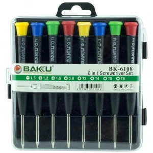 Baku BK-6108 8in1 Hassas Tornavida Seti (1.5-1.2-0.8--T3-T4-T5-T6)