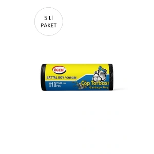 Battal Boy Çöp Torbası 75 X 90 Cm 10 Lu Rulo X 5 Paket = 50 Adet (siyah)