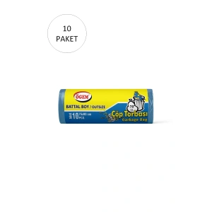 Battal Boy Çöp Torbası 75 X 90 Cm 10 Lu Rulo X 50 Paket = 500 Adet (mavi)