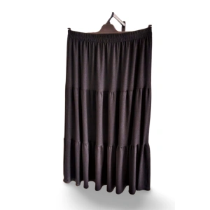 Beli Lastikli Bürümcek Kumaş Etek Anne Eteği Uzun Namaz Eteği Siyah 44-52 Beden