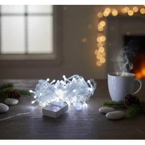 Damla Uçlu Beyaz Işık Şeffaf Kablo 10m 100 Led