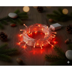 Damla Uçlu Kırmızı Dekoratif Işık 10 Metre 100 LED