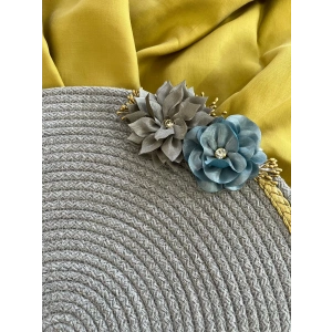 DecoHandy 39cm Çiçekli Jüt Örme Supla Amerikan Servis