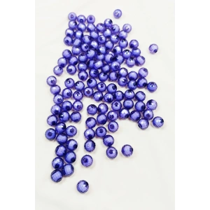 Dünya Boncuk İçten Boncuklu Bileklik Çanta Boncuğu 10 Mm 50 Gr Eflatun - Bnc461