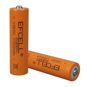 Efcell 3.7 Volt 1500 mAh Şarj Edilebilir Li-iOn 18650 Başlıklı Pil